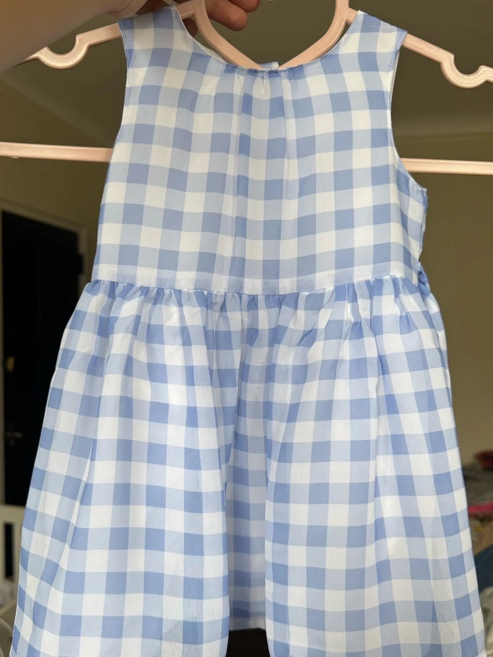 Carter's Blue and White Gingham Sleeveless Party Dress